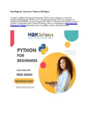 Best Beginner Course for Python at H2kInfosys