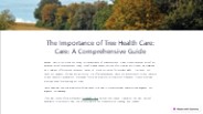 The Importance of Tree Health Care: A Comprehensive Guide