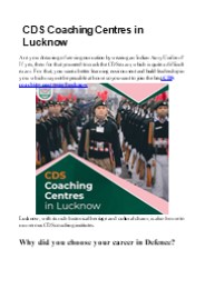 CDS Coaching Centres in Lucknow