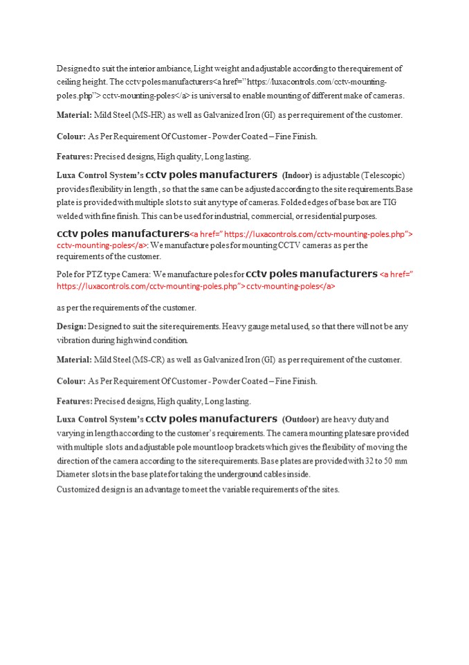 cctv poles manufacturers