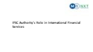 IFSC Authority's Role in International Financial Services