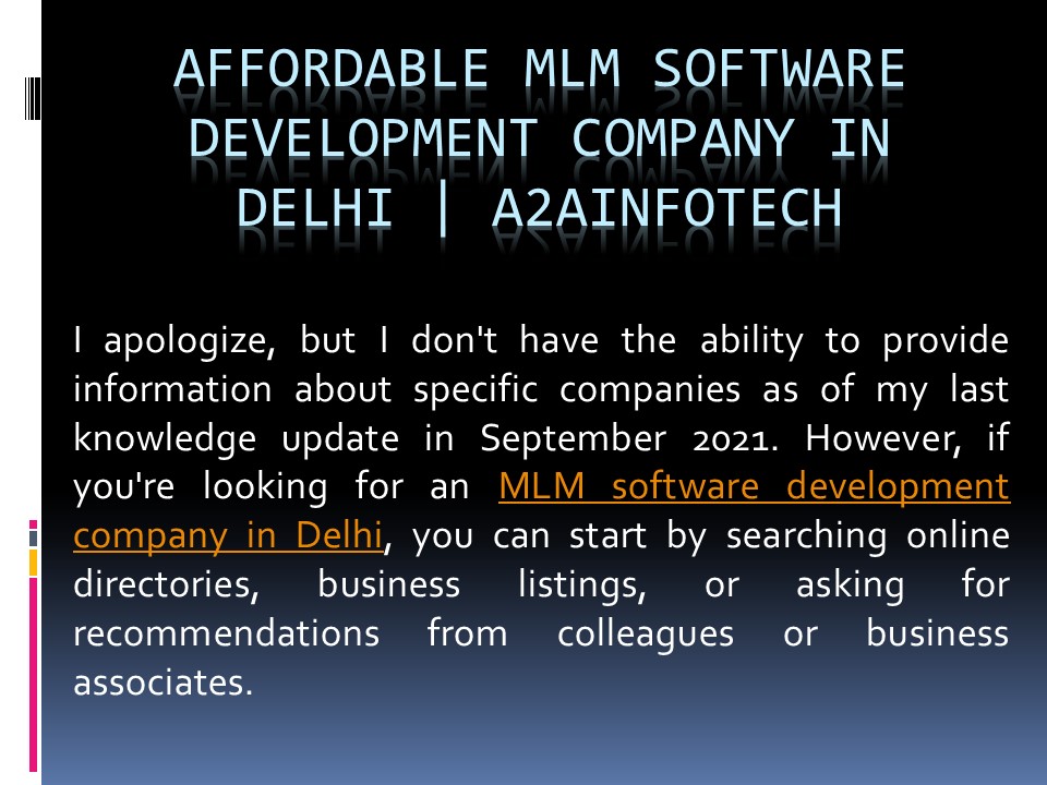 Affordable MLM Software Development Company in Delhi | A2ainfotech