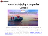 Ontario Shipping Companies Canada