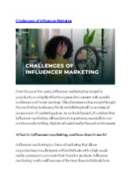 Challenges of Influencer Marketing