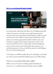 Why Account-Based Marketing Matters