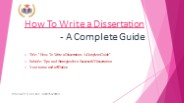 How to write a complete dissertation