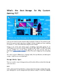 WHAT’S THE BEST STORAGE FOR MY CUSTOM GAMING PC?