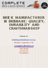 Brick Manufacturer in Brisbane Quality, Durability and Craftsmanship