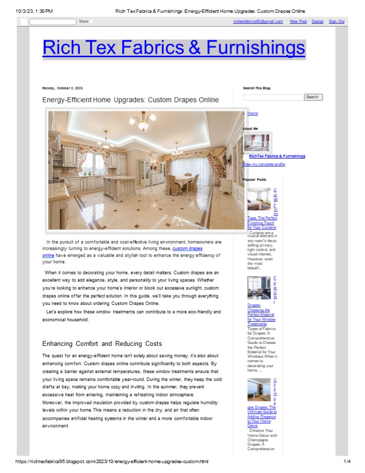 Energy-Efficient Home Upgrades: Custom Drapes Online