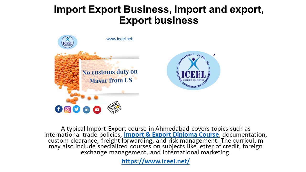 , Export Import Diploma Program, Masters in international business