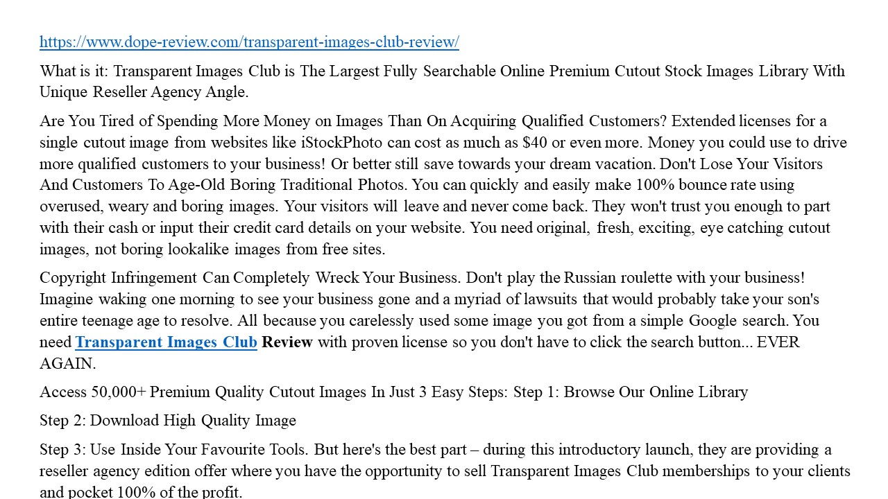 Transparent Images Club Review