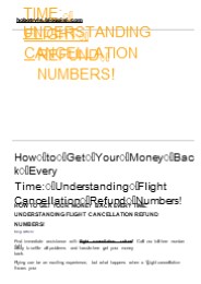FLIGHT CANCELLATION REFUND NUMBERS