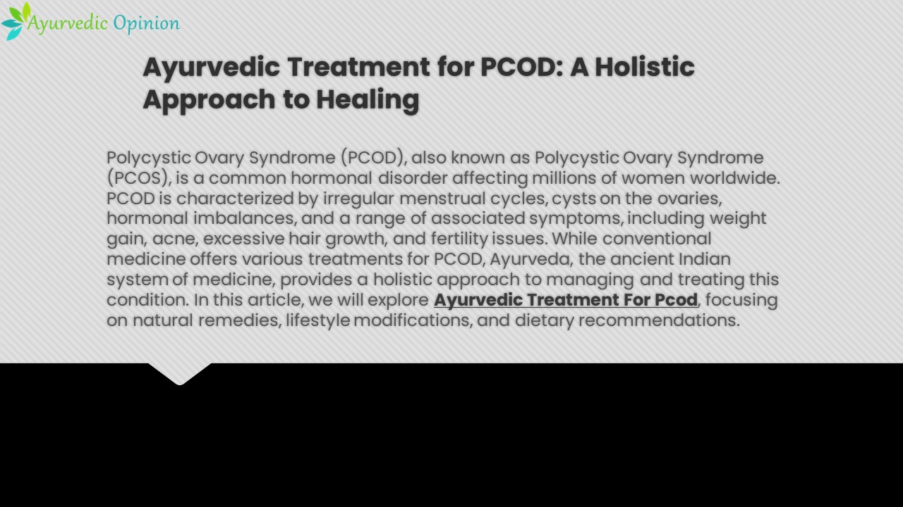 Ayurvedic Treatment For Pcod