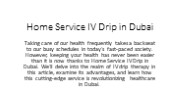 Home Service IV Drip in Dubai