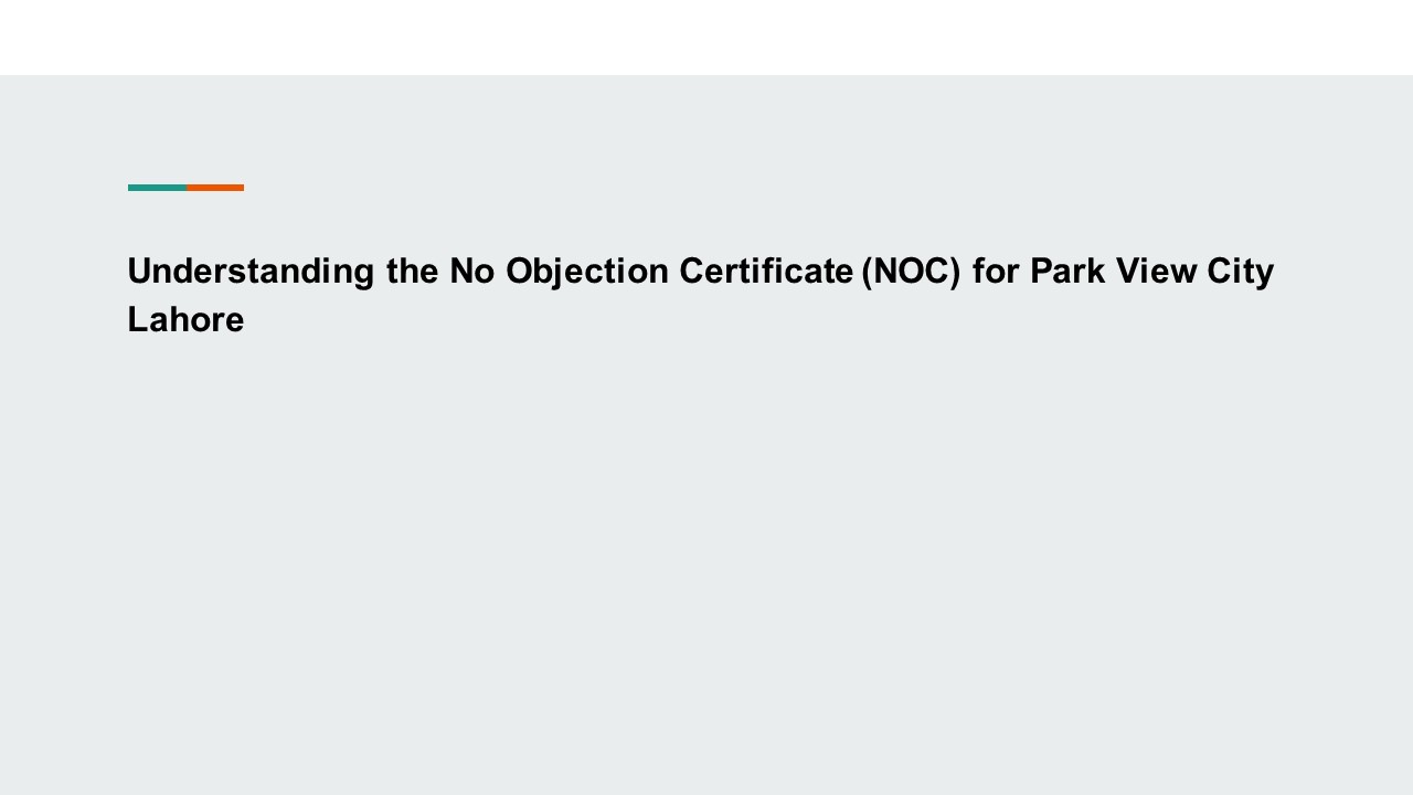 Park view city Lahore NOC