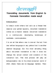 Translating documents from English to Kannada translation made easy!!