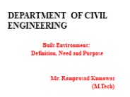 Introduction of Built Environment