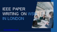 IEEE Paper Writing on WSN in London