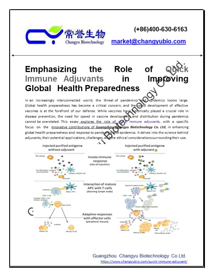 Emphasizing the Role of Quick Immune Adjuvants in Improving Global Health Preparedness