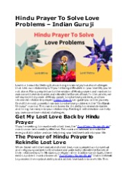 Hindu Prayer To Solve Love Problems