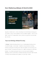 Best Marketing Software & Tools for 2023