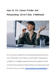 How To Fix Canon Printer Not Responding Error