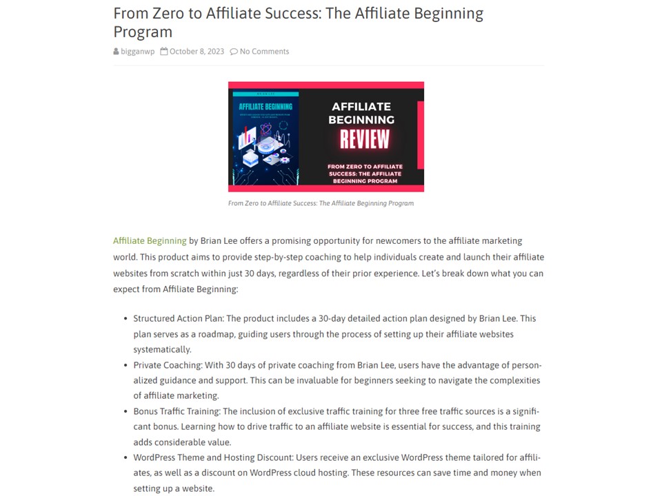 From Zero to Affiliate Success: The Affiliate Beginning Program