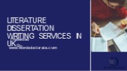 Literature Dissertation Writing Services In UK