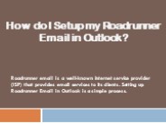 How to Setup my Roadrunner Email in Outlook?
