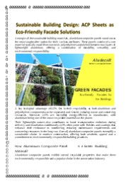 Sustainable Building Design: ACP Sheets as Eco-Friendly Facade Solutions
