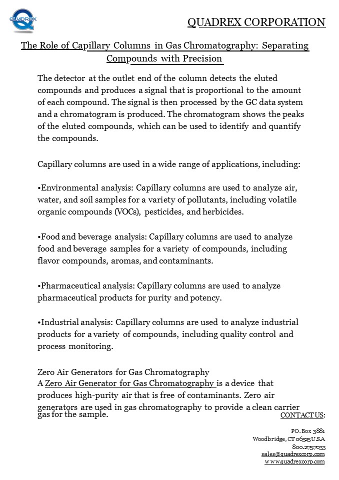 The Role of Capillary Columns in Gas Chromatography: Separating Compounds with Precision