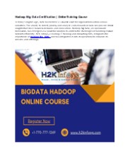 Hadoop Big Data Certification | Online Training Course