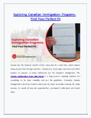 Exploring Canadian Immigration Programs: Find Your Perfect Fit