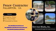 Iron Fence Contractor in Fullerton, CA