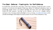 The Best Defense Flashlights for Self-Defense