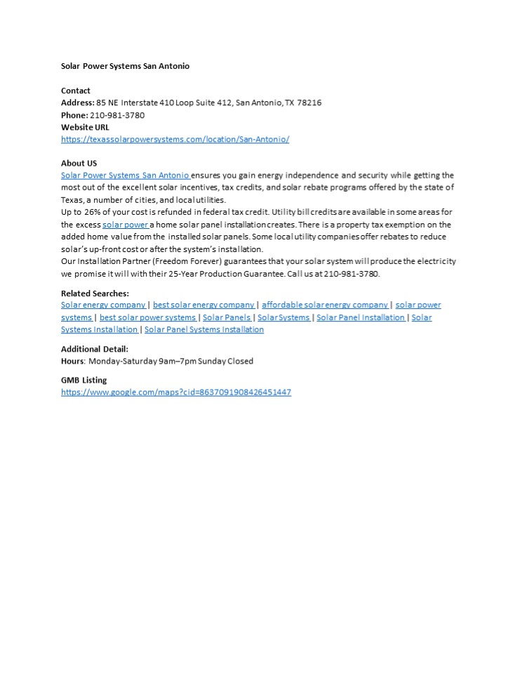 Solar Power Systems San Antonio (1)