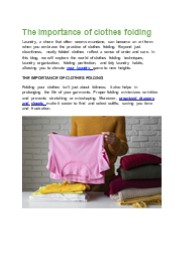 The importance of clothes folding