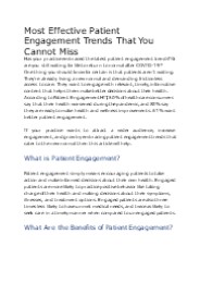 Most Effective Patient Engagement Trends That You Cannot Miss