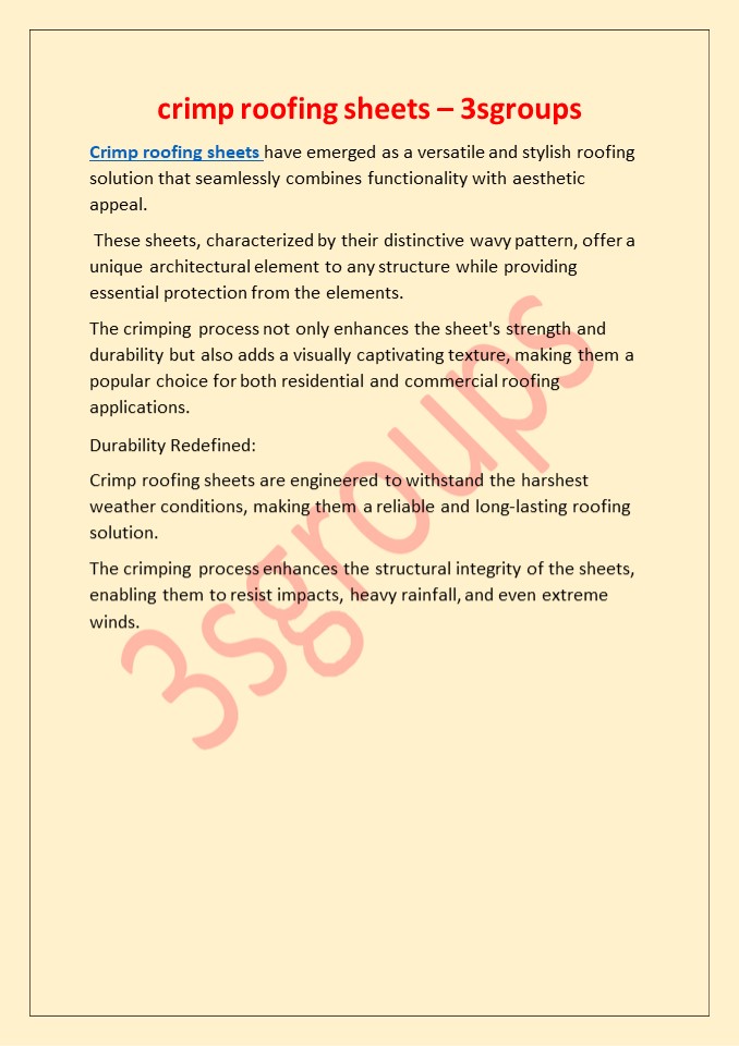 crimp roofing sheets – 3sgroups