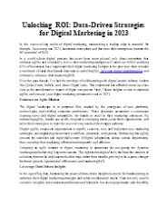 Unlocking ROI: Data-Driven Strategies for Digital Marketing in 2023