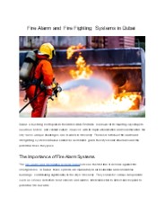 Fire Alarm and Fire Fighting Systems in Dubai