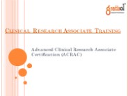 Clinical Research Courses In  Hyderabad