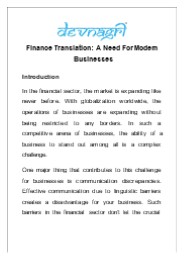 Finance Translation: A Need For Modern Businesses