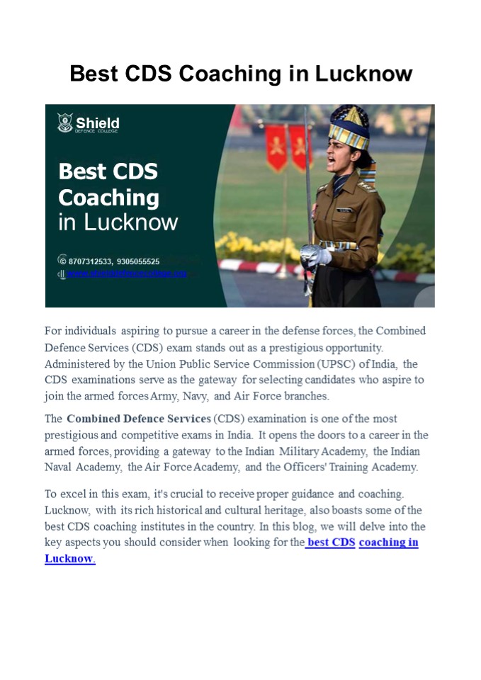 Best CDS Coaching in Lucknow