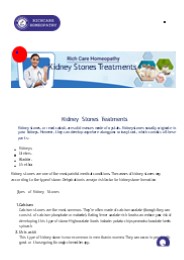 Kidney Stones Treatments | Homeopathic Medicine For Stone