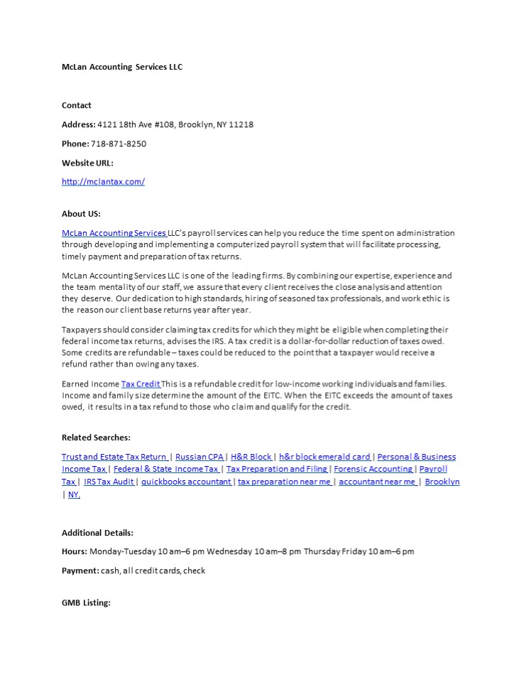 McLan Accounting Services LLC