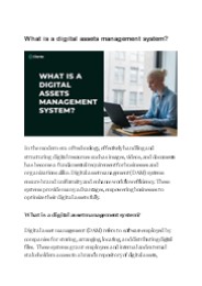 What is a digital assets management system?