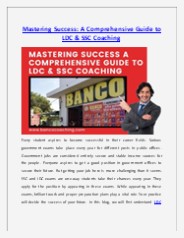A Comprehensive Guide to LDC & SSC Coaching