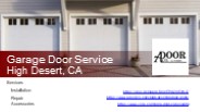 Garage Door Service Located in High Desert, CA