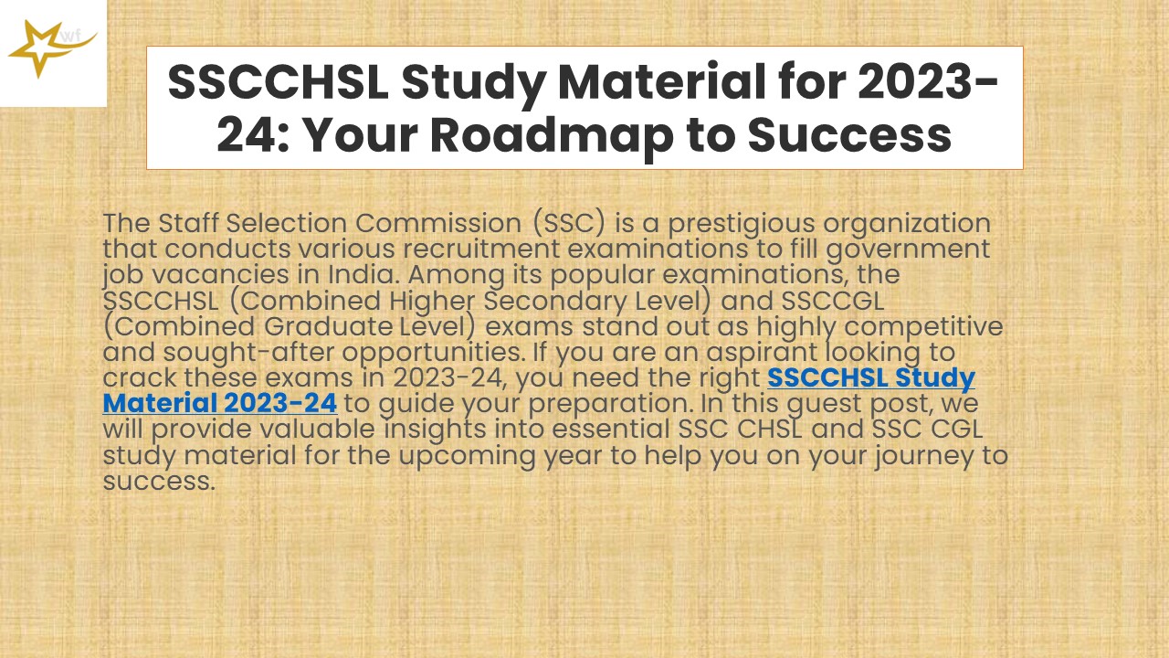 SSCCHSL Study Material for 2023-24: Your Roadmap to Success